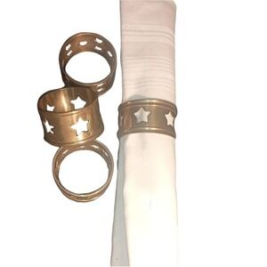 Big & Small Star Brass Napkin Rings - set of 4 - SKUH096‎